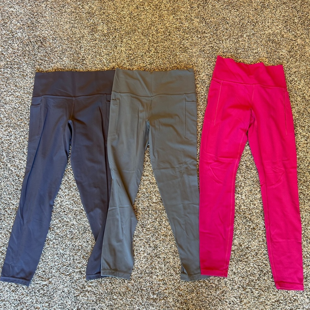 3 Athleta women’s size small leggings - with pockets and soft!